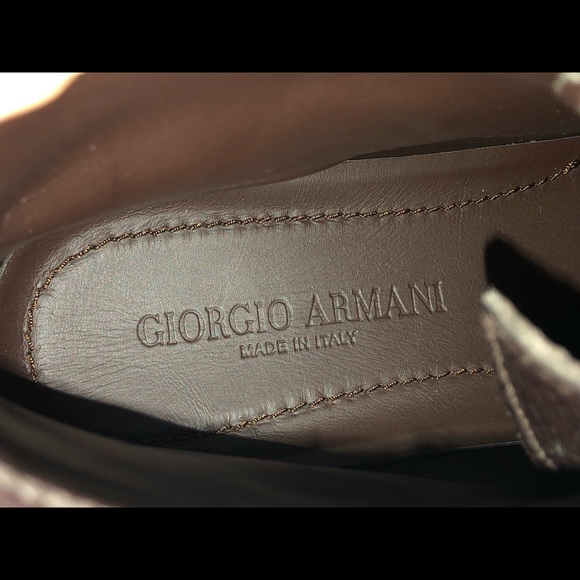 Giorgio Armani Brown Leather Ankle Boots - Picture 6 of 8